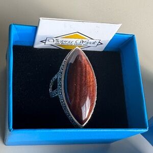 Victoria Wieck tiger's eye gemstone ring